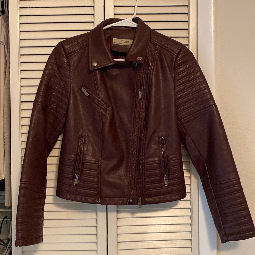 Chocolate Maroon Leather Jacket